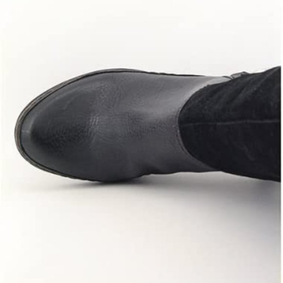 Naturalizer N5 New DANDY Knee High Comfort Fashion Suede & Leather Boot BLACK 10 - Picture 3 of 16